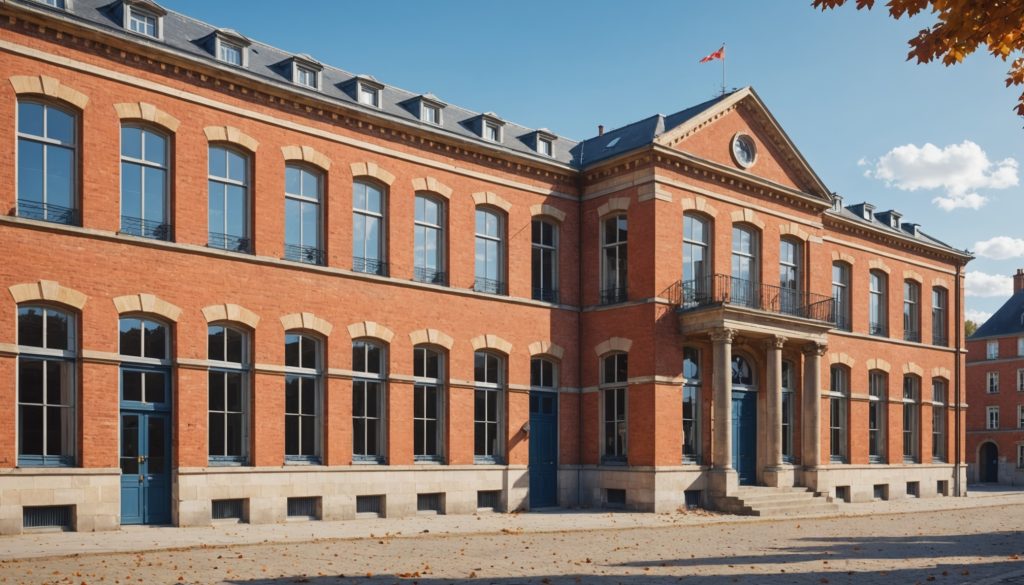 Ancien hôpital militaire Lyautey réhabilité en collège dans le quartier du Neuhof à Strasbourg