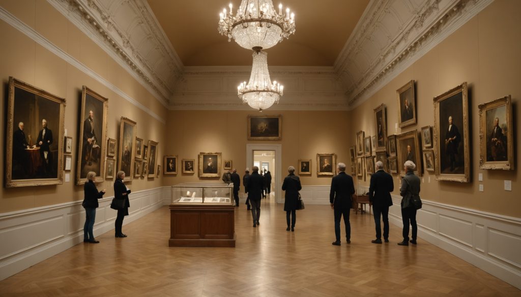 Galerie du musée présentant des dessins français anciens, illustration exposition Amiens